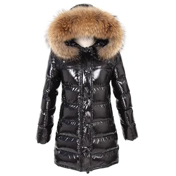 Women Winter Jacket 90% Andedun Ægte Pels Krave Damer Tykkere Varmt Overtøj Kvindelige Slank Parka Coat