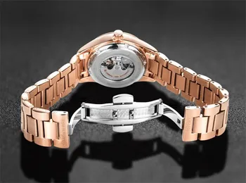 Mode Mekanisk Kvinder Ure Simpel Romantiske Rosa Guld Ure til Kvinder armbåndsur dameur relogio feminino reloj muje