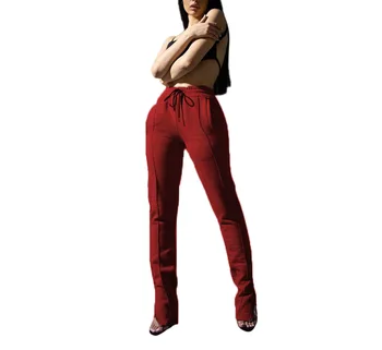 2020 Europæiske og Amerikanske kvinders new solid farve lynlås casual bukser 1424