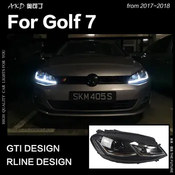 AKD Bil Styling til VW Golf 7 MK7 LED Forlygte Golf7.5 R-LINE-Design, DRL Hid Dynamisk Signal Hoved Lampe Bi-Xenon Fjernlys Tilbehør