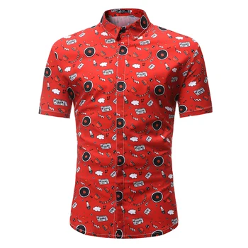 Fashion Herre Korte Ærmer Beach Hawaii-Skjorte Sommeren Afslappet Blomster Leopard Printet uxury Shirts Herre Sommeren Mærke Tøj