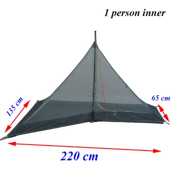 Kun 900 gram ASTA fengyin 2 side 20D silnylon pyramide no-see-um net 1 eller 2 personer 2 lag 3 sæsoner camping telt