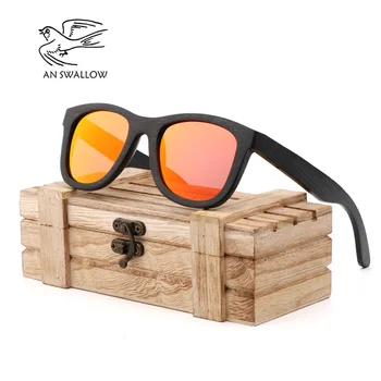 2020 Nye Bambus, som er farvet sort øko-venlige solbriller | 5640 mænd ' s square frame briller | TACUV400 damer afslappet solbriller