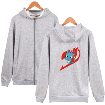 Anime Fairy Tail fleece Jakke mænd, kvinder frakker og jakker, lange ærmer plus size top lynlås hættetrøjer streetwear sweatshirts pels