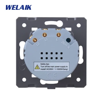 WELAIK-1 Brand EU 2Gang1Way Lille Krystal Glas Panel Væg Touch Skifte DIY Dele Europæisk Standard Light Switch AC250V A921W