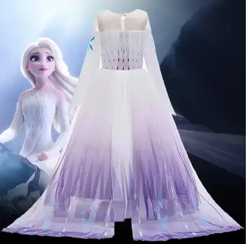 Prinsesse Elsa Kjole Rolle Spil Prom Party Kjole Snow Queen Frosne Piger Dress Anna Jul Cosplay Kostume Kids Tøj