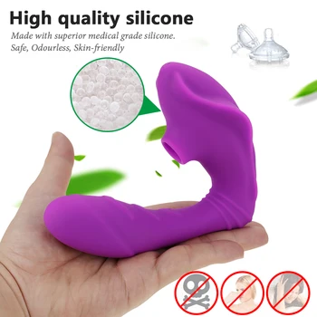 Dildo Sugende G Spot Vibrator klitoris Stimulator Skeden Nipple sucker Genopladelige vibratorer Erotisk legetøj til kvinder kvindelige voksne