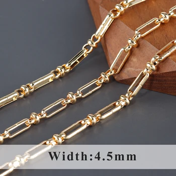 YEGUI C191,diy kæde,18k forgyldt,0,3 mikron,kobber, metal,håndlavede kæde,charme,smykker at gøre,diy armbånd, halskæde,1m/masse