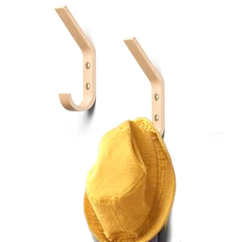 2 STK Træ tøjkrog vægmonteret Vintage Enkelt Krog Hat Rack Håndklæde Bøjle Træ Væg Kroge Væggen Arrangør Dekorative