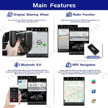 128G Tesla Skærmen For Lexus RX RX300 RX330 RX350 RX400H Android 9.0 Bilen Multimedia-Afspiller, GPS-Navigation, Audio Radio Stereo Enhed