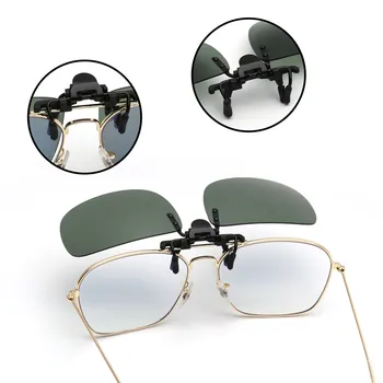 Polariseret Clip-On Solbriller Kvinder Mænd Rammeløse Filp op Solbriller for Recept Briller UV400