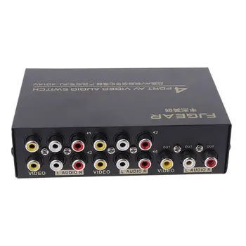 NY 4-Port AV-Audio-Video 4 RCA Input 1 Output Omskifter Omskifter Omskifter Splitter-Boksen