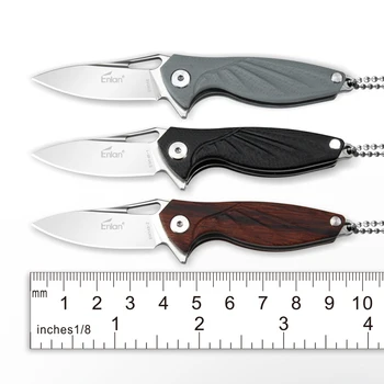 Pocket kniv 12C27 stål G10 / palisander håndtere klip-halskæde-tasten folde kniv frugt kniv damer forsvar EDC værktøj, indpakning af