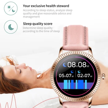 EEFTERKOMMERE 2020 CF18P Kvinder Smart Ur 1.08 Fuld Touch IP67 Vandtæt puls, Blodtryk Smartwatch Til Android, IOS PK NY12