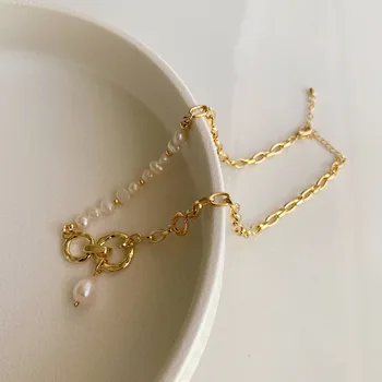 Yangliujia Den Barokke Naturlige Perle Halskæde Boheme-Mode Temperament Simpel Kæde Kravebenet Kvinder Smykker Gave Tilbehør
