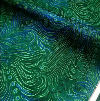 75 cm*100 cm Brocade fabric kostume antikke DIY blå grøn påfugl hale tøj kjole tøj, cheongsam brocade klud stof