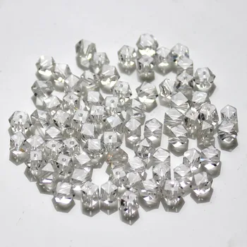 100pcs 4x4mm Krystal Facet Perler Cube Løse perler til smykkefremstilling multi farver