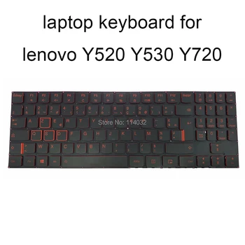 Fransk AZERTY baggrundslys tastaturer til Lenovo Legion Y520 Y720 Y530 Y520-15IKBM Y520-15IKBN FR AR arabisk Tastatur Sort Rød Ord