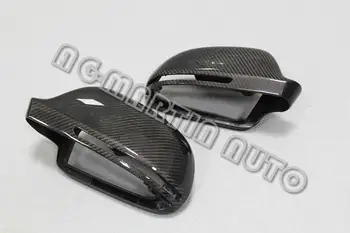 Carbon fiber fuld erstatning med klip bil døren sidespejle caps bakspejlet dækning for Audi A4 A5 A3 og B8 B7 A6 C6 Q3