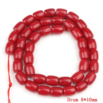 Natursten Rød Koral Perler Uregelmæssighed Geometri Runde Ris Form Spacer Perler Til gør det selv Smykker at Gøre Armbånd, Øreringe 15