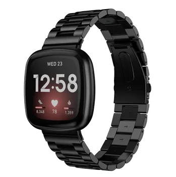 Luksus Elegant Rustfrit Stål Armbånd Kompatibel For Fitbit Versa 3 Smartwatch Band Strop Til Fitbit Forstand Urrem Armbånd