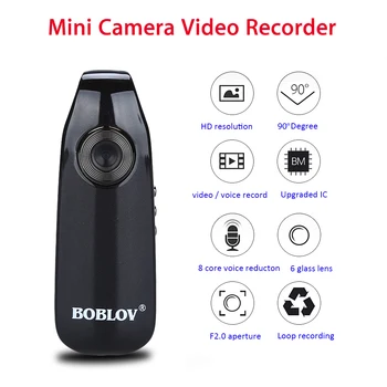 Boblov 007 Mini Digitalt Kamera, HD Lov Håndhævelse Cam Magnetiske Krop Kamera Motion Detection Snapshot Loop Optagelse Videokamera
