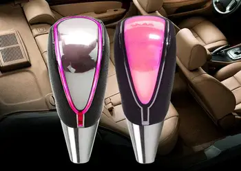 7 farver ændringer Aktiveret Gear Shift Knappen 5 6 Speed Car-Logo LED-Gear Håndbold Knop Lys Cigarettænder Oplader