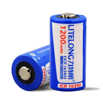 2stk/meget Høj effekt: 3,7 V 1200mAh 16340 genopladeligt batteri ICR1630 lithium-ion genopladeligt lithium batteri
