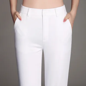 Kvinders Formelle Arbejde Slim Flare Pants Sort Hvid Blå Blå Plus Størrelse 4XL Høj Talje Tynde Bukser Casual-Lækre Bukser til Kvinder