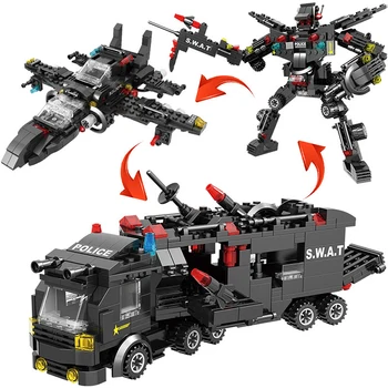 750Pcs/Sæt City Politi SWAT-Model byggesten Legetøj Til Børn Technic Robot Bil Tal Mursten Pædagogisk Legetøj Drenge Gave