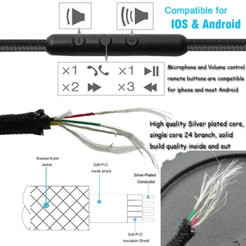 Lyd Op Kabel-V-Moda Hovedtelefoner Udskiftning af Ledning med Mikrofon Remote fjernstyret Volume Control til iOS Android-Systemet