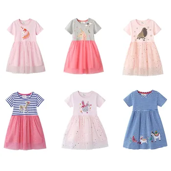 Børns kjole børn vil se prinsesse kjole ydeevne piger dress børns fødselsdag unicorn skolen kjoler