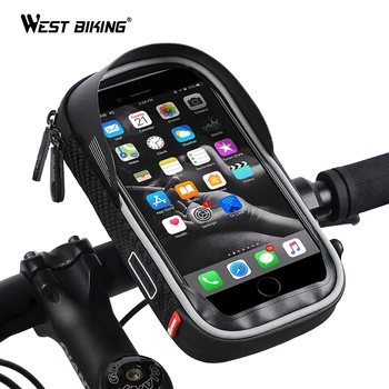 WEST CYKLING Vandtæt Cykel Taske 360 ° Rotation Mobiltelefon Mount 6.0 tommer Telefon Beslag Bag MTB Cykel Styr Telefon Support