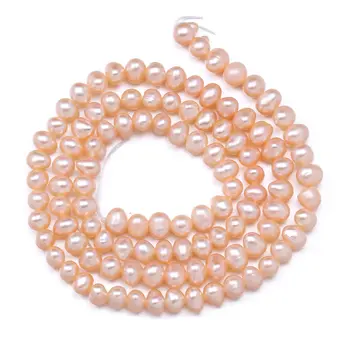 Nye AA Rund Hvid Pink Lilla ferskvandsperle Perler Enkle Og Stilfulde DIY Smykker Gave Størrelse 3-4mm