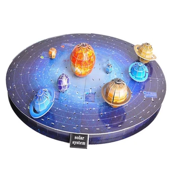 146Pcs 3D Solar System Puslespil Sæt Planet Board Game 3D Papir DIY Puslespil Læring & Uddannelse, Videnskab Toy Alder 6+ Fødselsdagsgave