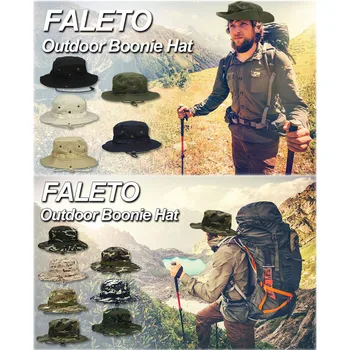 Jovivi Udendørs Boonie Hat Wide Brim Åndbar Safari, Fiskeri Hatte UV-Beskyttelse Sammenklappelig Militære Hat Klatring Sommer Hatte, Caps