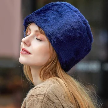 Kvinder Fur Vinter Hat 2021 Hot Salg Mode Og Simpel Efterligning Kanin Pels Hat Head Hat Varm Og Blød Farverige Udendørs Bløde Hat