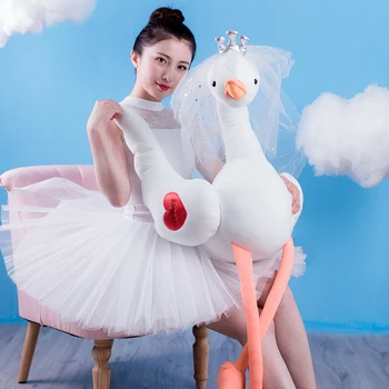 35-70CM Swan Plys Legetøj Søde Flamingo Dukke Fyldt Bløde Dyr Dukke Swan Princess med Krone Baby Børn Formilde Toy Gave til Pige
