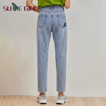 SUDIE Pige Kvinders 2020 sommeren nye casual løs jeans kvinder koreansk stil slim slim straight-ben bukser