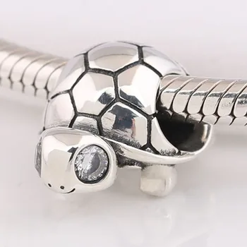 S925 Perle Lyse-eyed Skildpadde Dyr Charms passer Dame armbånd Armbånd DIY Smykker