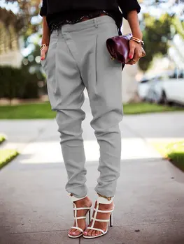 Talje Afslappet Kvinder Bukser Solid Blyant Bukser plus size Straight Slim Fit Bukser i Fuld Længde Streetwear Damer Blyant Løs