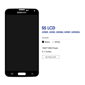 Lcd-For Samsung Galaxy S5 Lcd-Skærm Touch screen Digitizer Asssembly Dele Til Samsung S5 G900 G900M G900A Lcd-skærme