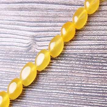 Lan Li Mode Smykker Topas 8x12mm Løse Perler Runde Perle Armbånd Halskæde Velegnet Til Mænd Og Kvinder Diy Charme, Amulet