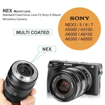 Meike 25mm f/2.0 Lav Forvrængning Manuel Fokus Objektiv til Sony a6000 a6300 a6500 a5000 NEX3/5/6/7 APS-C-Frame Mirrorless Kameraer
