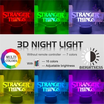 Amerikanske Web-Tv-Serie Fremmed Ting Led Nat Lys 7 Farver Skiftende Touch Sensor Soveværelse Nightlight Bordlampe Gave