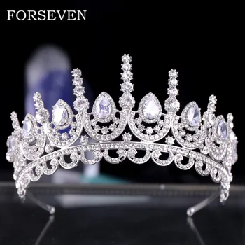 Crystal Crown Tiara Bride Hair Smykker, Hårbånd Pageant Princess Crown Hårsmykker Brud Tiaras Bryllup Hår Pynt