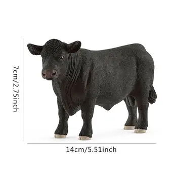 5.5 tommer Black Angus Tyr Toy Figur PVC Oprindelige Ægte Wild Zoo Farm Afrikanske Dyr Bison Model Legetøj, som Børn Gave