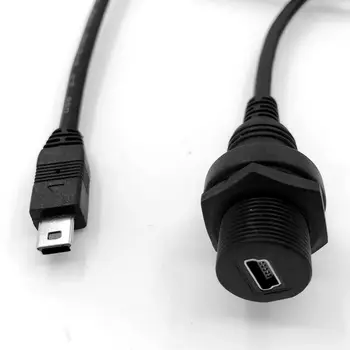 Mini USB 2.0-Panel Mount Stik IP67 Vandtæt Kabel-1m 3 ft Mini-USB Mandlige og Kvindelige forlængerledning kabler, Vand-Bevis