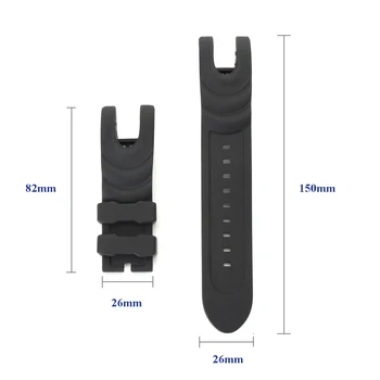 Nye 26mm Sort Gummi armbåndsur Band Rem Erstatning For Invicta Reserve Collection Gift Holdbar To-delt Strop