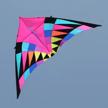 Gratis levering af høj kvalitet, stort delta regnbue drager flyvende legetøj ripstop nylon med håndtag line kites for voksne ørn vindpose